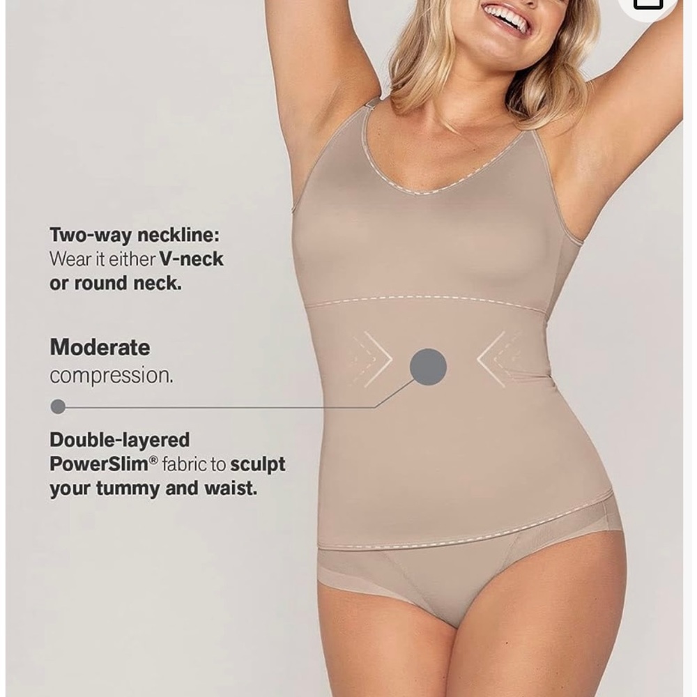 Leonisa 2-way moderate shaper cami Beige Size L - Picture 1 of 5